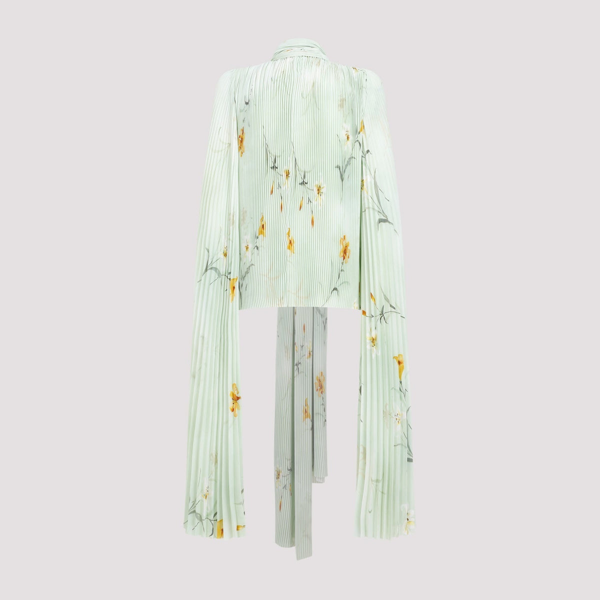 Balenciaga Tops- BALENCIAGA Chic Pleated Blouse with Padded Shoulders Premium Designer Casual Top