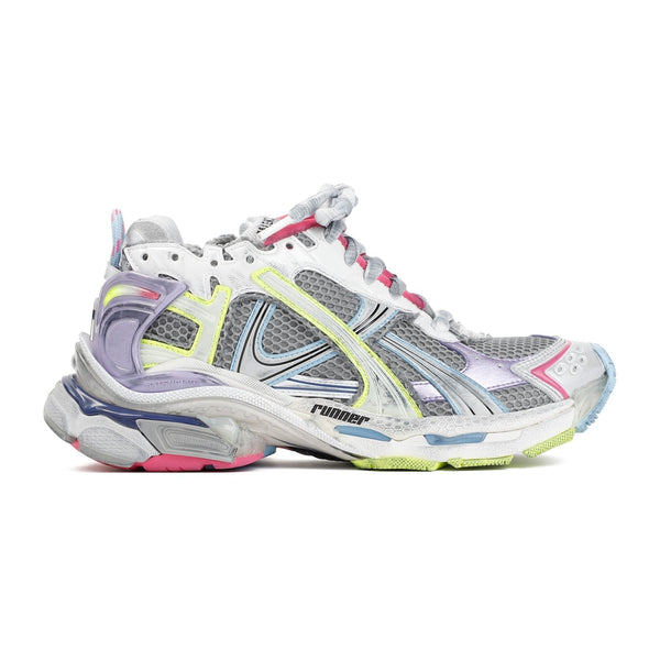 Balenciaga Shoes? BALENCIAGA Sleek Mesh Sneakers with Lilac and Yellow Accents Luxury Lifestyle Designer Footwear
