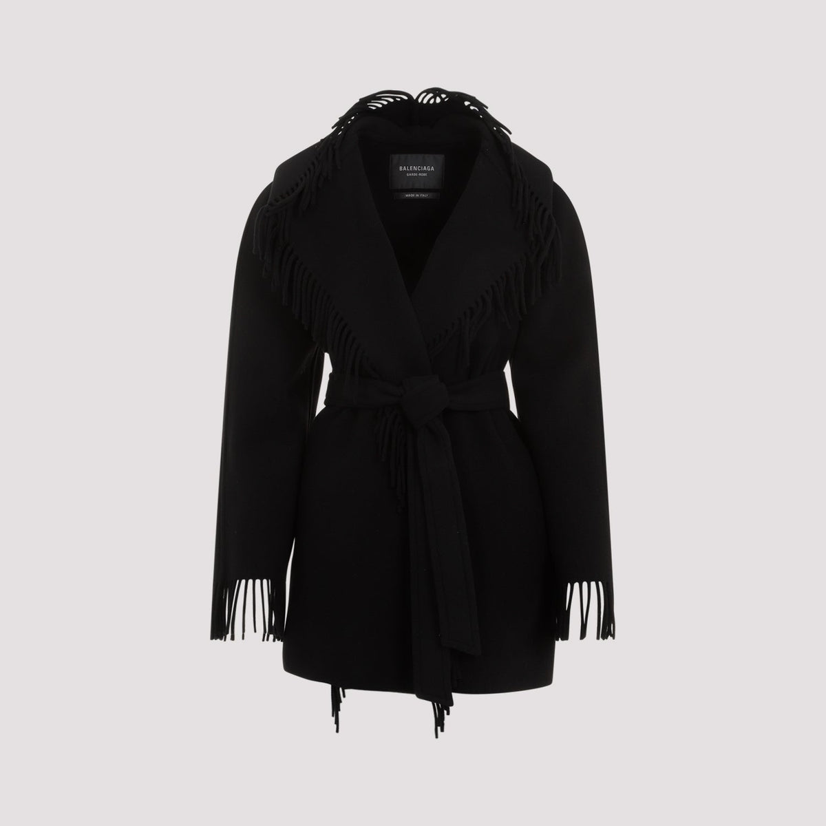 Balenciaga Jackets- BALENCIAGA Fringed Hooded Jacket for Women Stylish Everyday Designer Outerwear