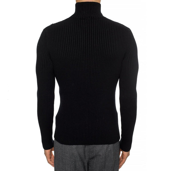 Balenciaga Sweaters- BALENCIAGA Cashmere Blend Rib Knit Turtleneck - Men's Size Luxury Designer Knit Sweater