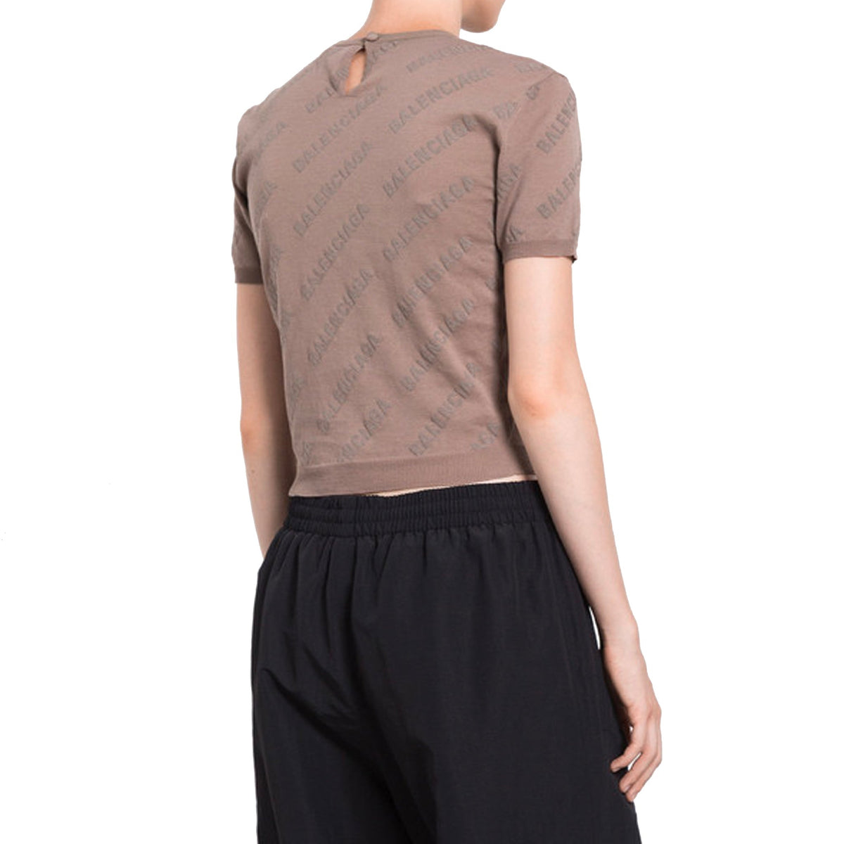 Balenciaga Sweaters- BALENCIAGA Knit Top with Keyhole Detail for Women Luxury Designer Knit Sweater