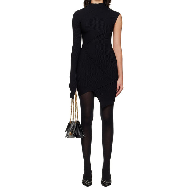 Balenciaga Dresses? BALENCIAGA Spiral Mini Dress with Asymmetrical Sleeves Luxury Party Occasion Dress