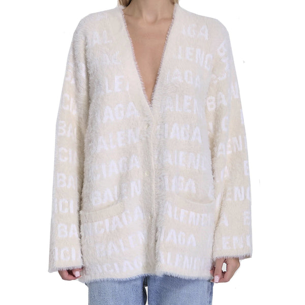 Balenciaga Sweaters? BALENCIAGA Wool Blend Jacquard Cardigan for Women Premium Casual Designer Knitwear