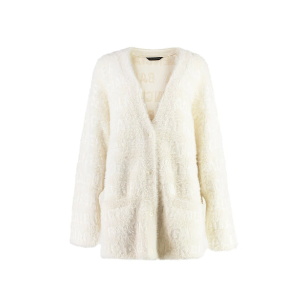 Balenciaga Sweaters? BALENCIAGA Wool Blend Jacquard Cardigan for Women Premium Casual Designer Knitwear