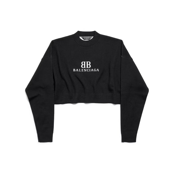 Balenciaga Sweaters? BALENCIAGA Cropped Sweater for Women Luxury Designer Knit Sweater