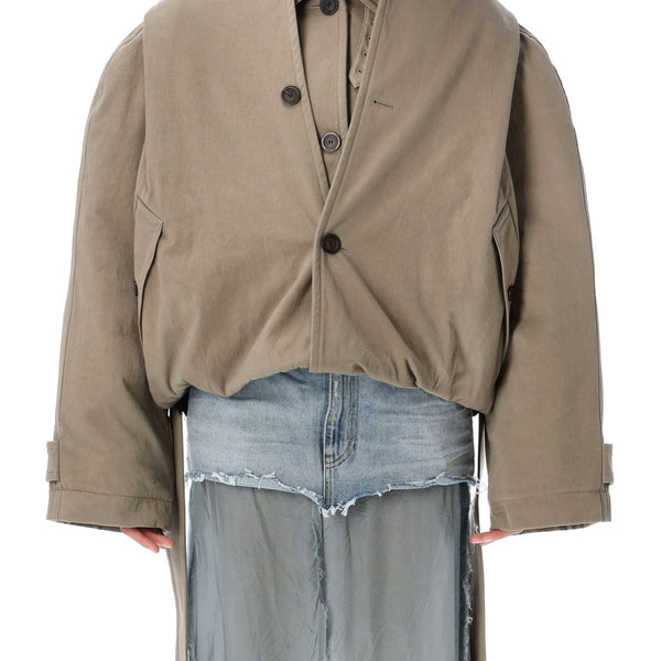 Balenciaga Jackets- BALENCIAGA Flipped Hooded Trench Coat Stylish Everyday Designer Outerwear