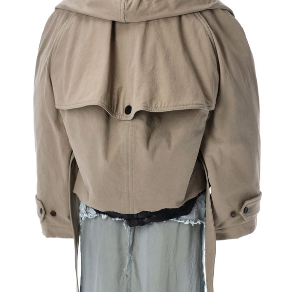 Balenciaga Jackets- BALENCIAGA Flipped Hooded Trench Coat Stylish Everyday Designer Outerwear