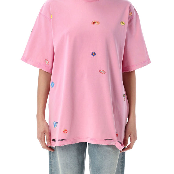 Balenciaga Polo Shirts- BALENCIAGA Fruity Medium Fit T-Shirt for Women Classic Designer Cotton Polo Shirt