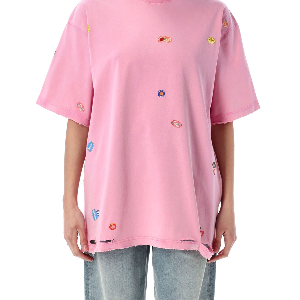 Balenciaga Polo Shirts? BALENCIAGA Fruity Medium Fit T-Shirt for Women Premium Everyday Polo Shirt