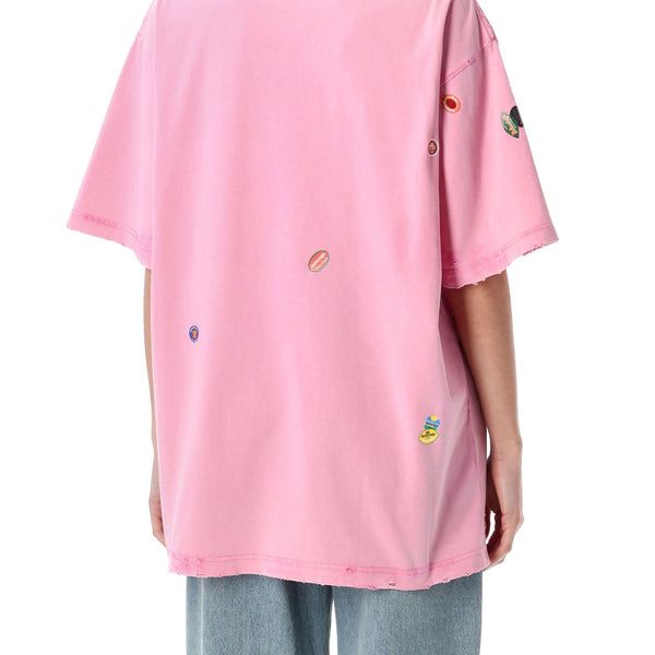 Balenciaga Polo Shirts- BALENCIAGA Fruity Medium Fit T-Shirt for Women Classic Designer Cotton Polo Shirt
