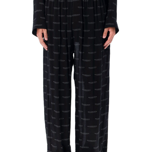 Balenciaga Pants- BALENCIAGA Logo Pyjama Pants - Wide Leg, Size 50 Tailored Everyday Designer Pants