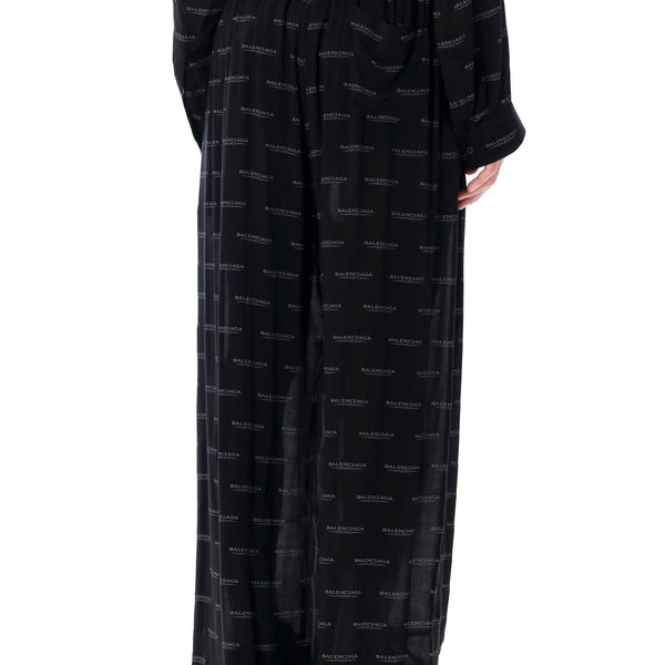 Balenciaga Pants- BALENCIAGA Logo Pyjama Pants - Wide Leg, Size 50 Tailored Everyday Designer Pants