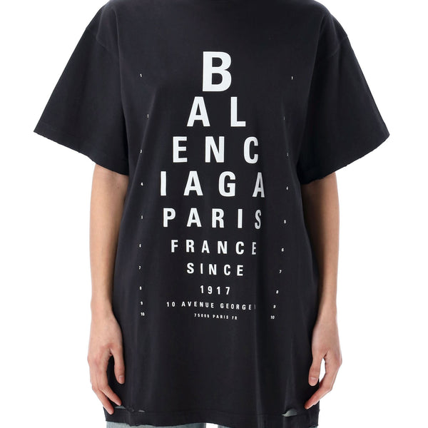 Balenciaga Polo Shirts? BALENCIAGA Oversized Optical Artwork T-Shirt - Size 1 Classic Designer Cotton Polo Shirt