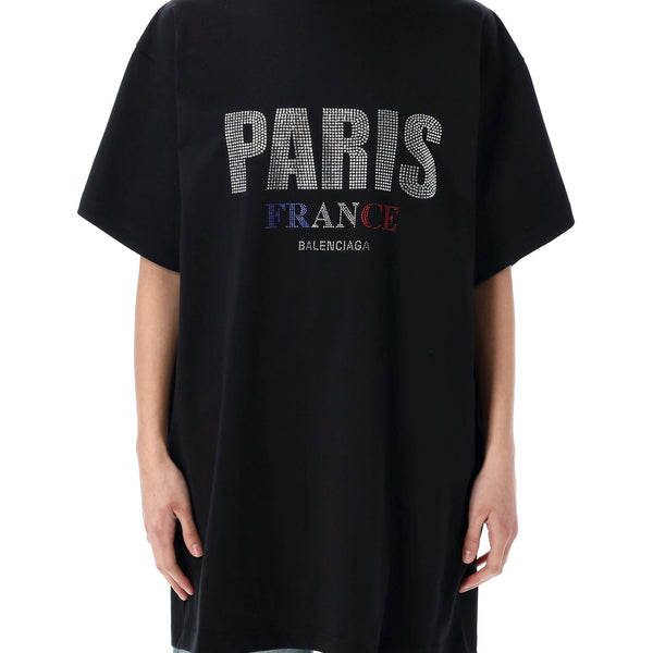 Balenciaga Polo Shirts? BALENCIAGA Strass Oversized T-Shirt - Size 2 Classic Designer Cotton Polo Shirt