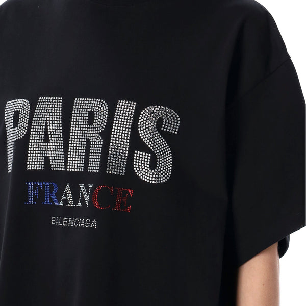 Balenciaga Polo Shirts? BALENCIAGA Strass Oversized T-Shirt - Size 2 Classic Designer Cotton Polo Shirt