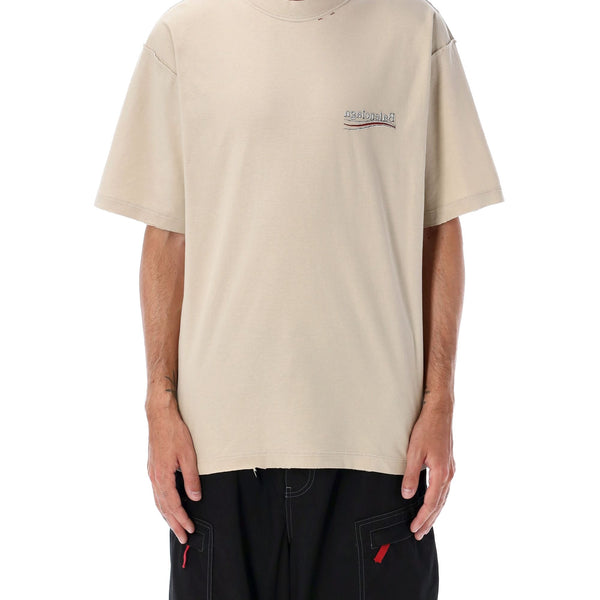 Balenciaga Polo Shirts- BALENCIAGA Inside-Out Political Campaign T-Shirt - Large Fit Premium Everyday Polo Shirt