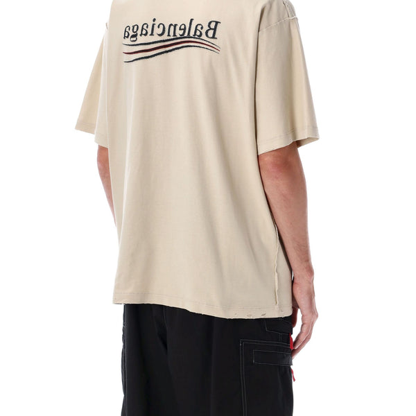 Balenciaga Polo Shirts? BALENCIAGA Inside-Out Political Campaign T-Shirt - Large Fit Premium Everyday Polo Shirt