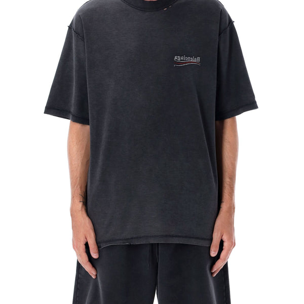 Balenciaga Polo Shirts? BALENCIAGA Political Campaign Inside-Out T-Shirt - Large Fit Premium Everyday Polo Shirt