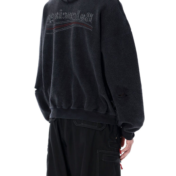 Balenciaga Hoodies? BALENCIAGA Political Campaign Inside-Out Zipped Hoodie Premium Designer Casual Hoodie