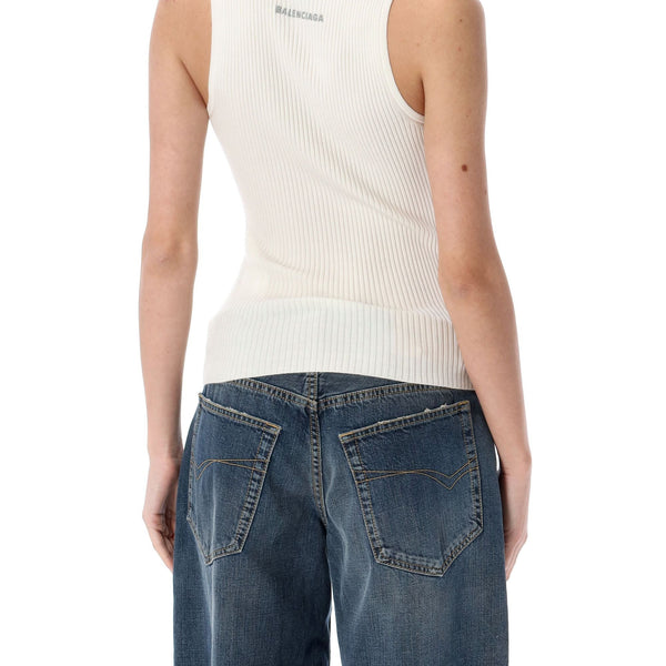 Balenciaga Sweaters? BALENCIAGA Rib-Knit Tank Top for Women Premium Casual Designer Knitwear