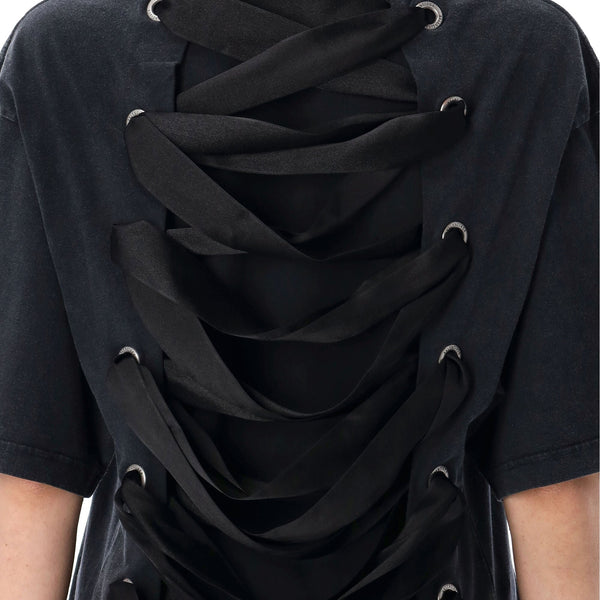 Balenciaga Polo Shirts? BALENCIAGA Loose Fit Ribbon Detail T-Shirt Premium Everyday Polo Shirt