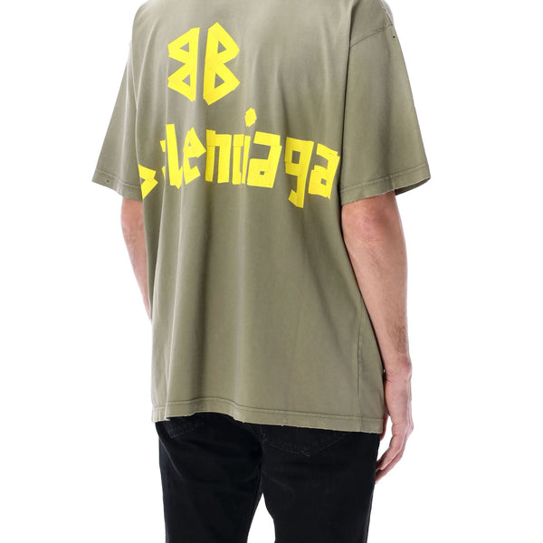 Balenciaga Polo Shirts? BALENCIAGA Medium Fit Worn-Out Effect T-Shirt Classic Designer Cotton Polo Shirt