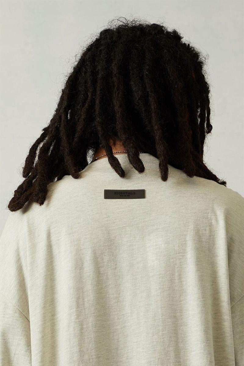 Front view of Fear of God Essentials Long T-shirt premium t-shirt