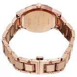Lifestyle view of Burberry women's rose gold watch