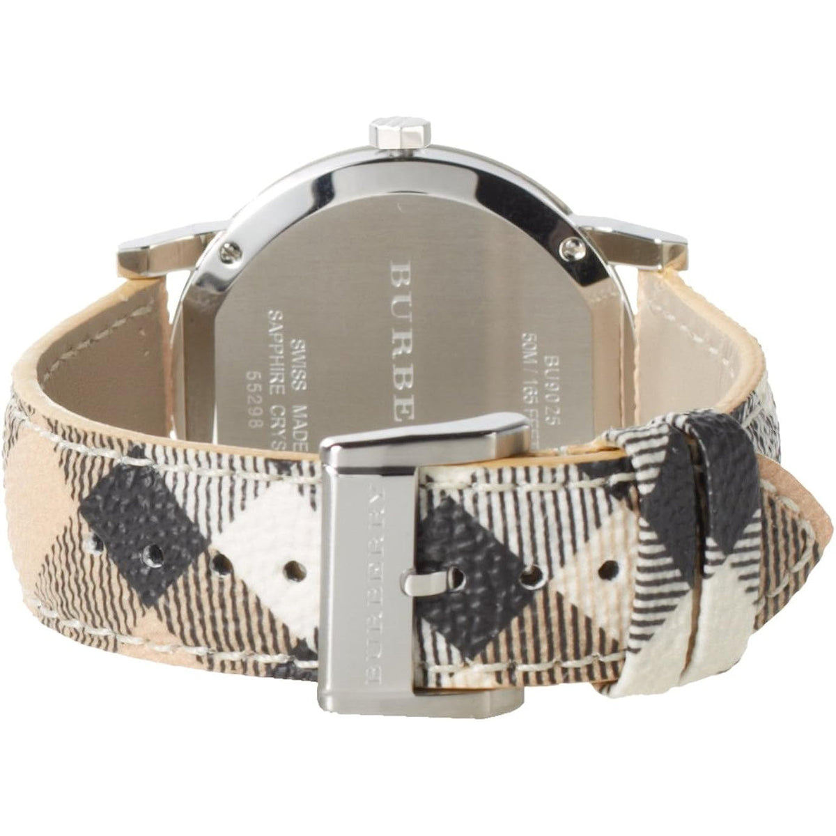 Side view of Burberry women's watch