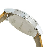 Close-up detail view of Burberry women's watch