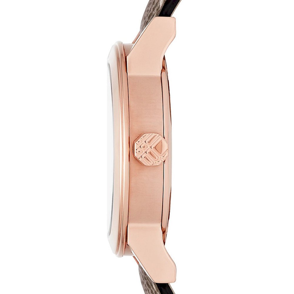 Lifestyle view of Burberry women's rose gold watch