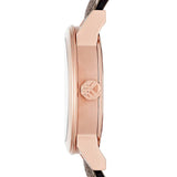 Lifestyle view of Burberry women's rose gold watch