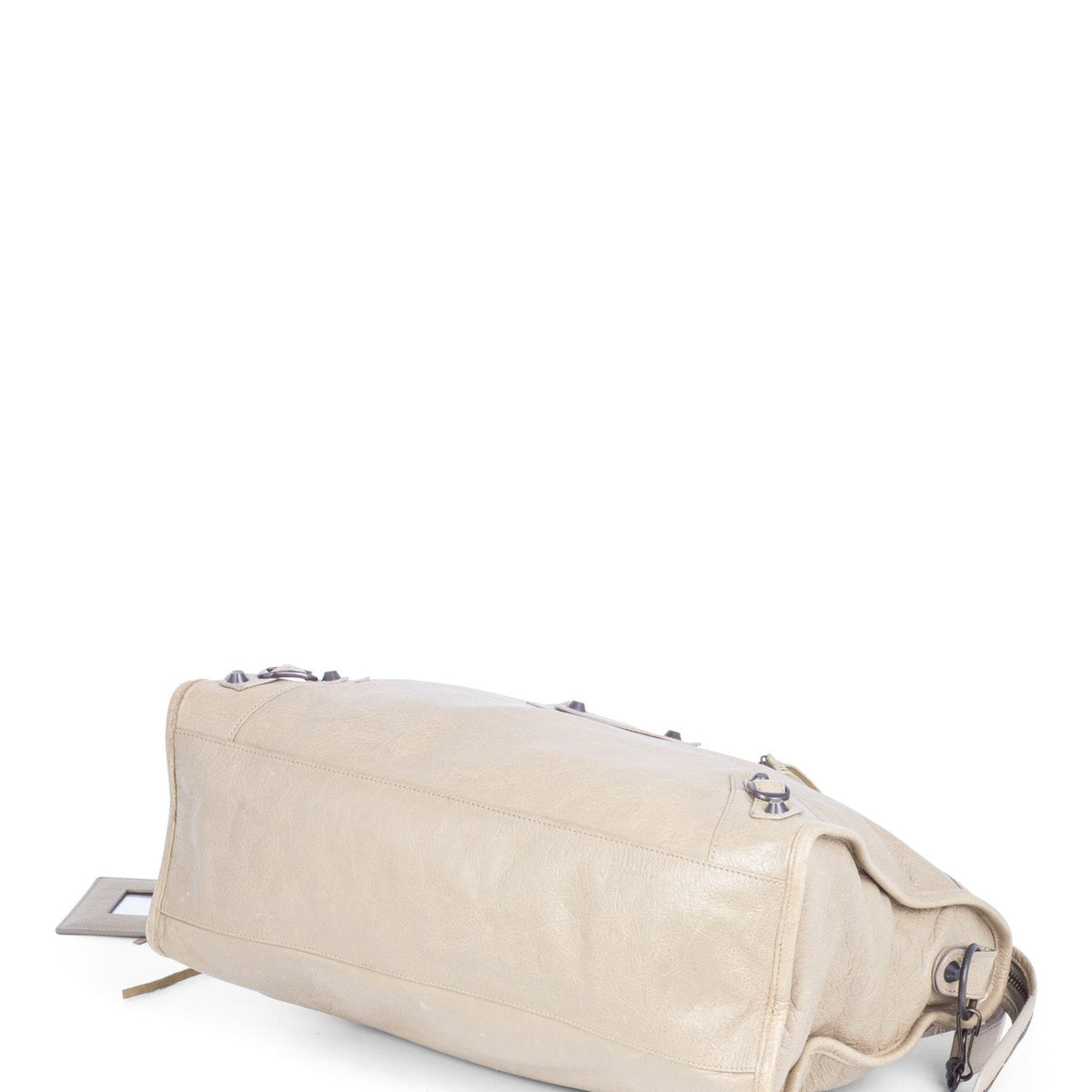 Side view of Balenciaga handbag Beige premium designer bag