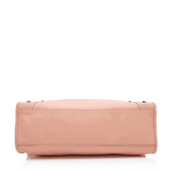 Balenciaga Agneau Metal Plate Classic City Satchel | Authentic Pre-Owned back view