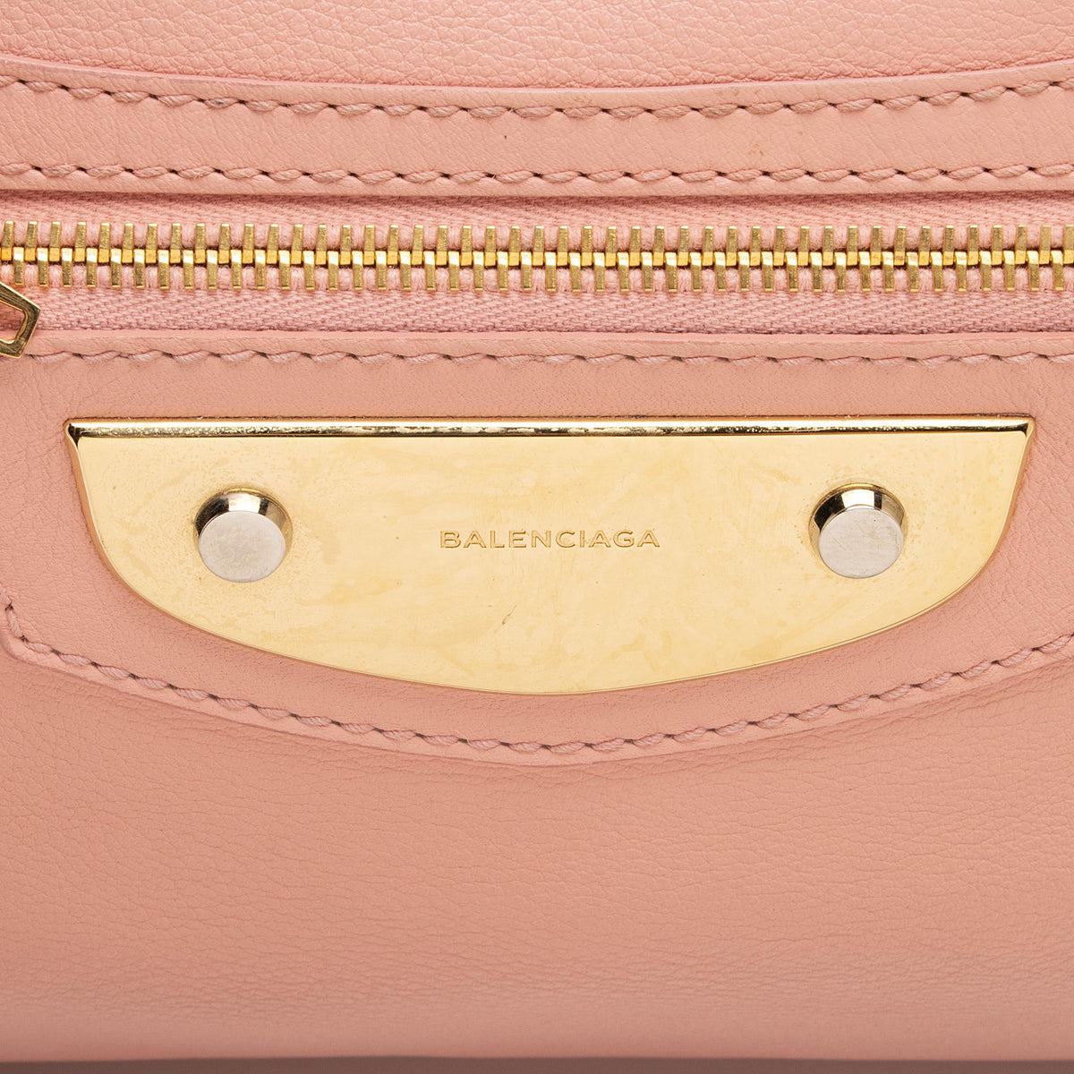 Balenciaga Agneau Metal Plate Classic City Satchel | Authentic Pre-Owned front view