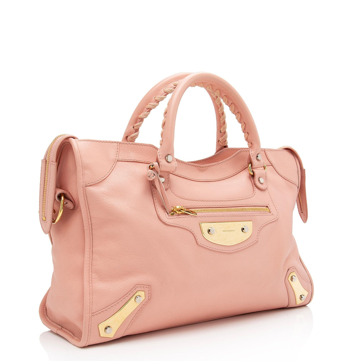 Balenciaga Agneau Metal Plate Classic City Satchel | Authentic Pre-Owned side view