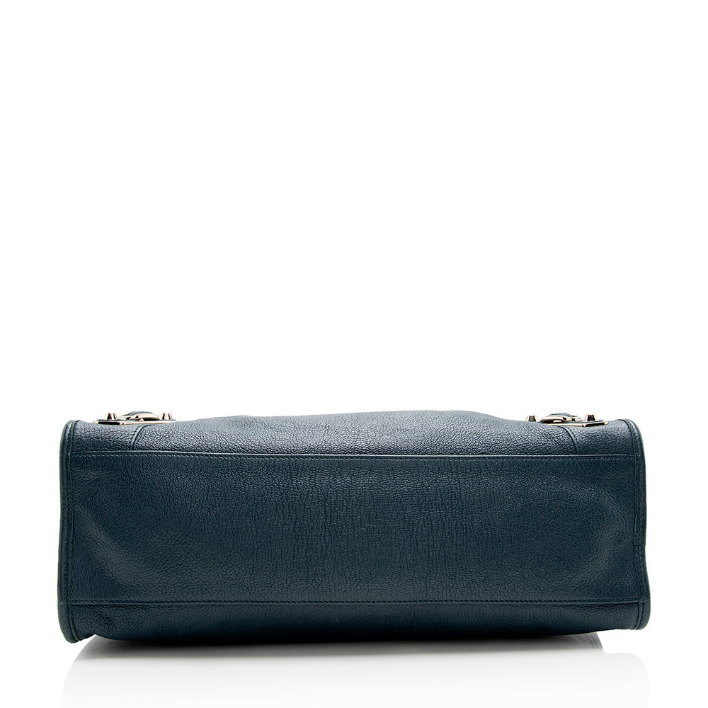 Balenciaga Agneau Metallic Edge City Satchel | Designer Leather Handbag