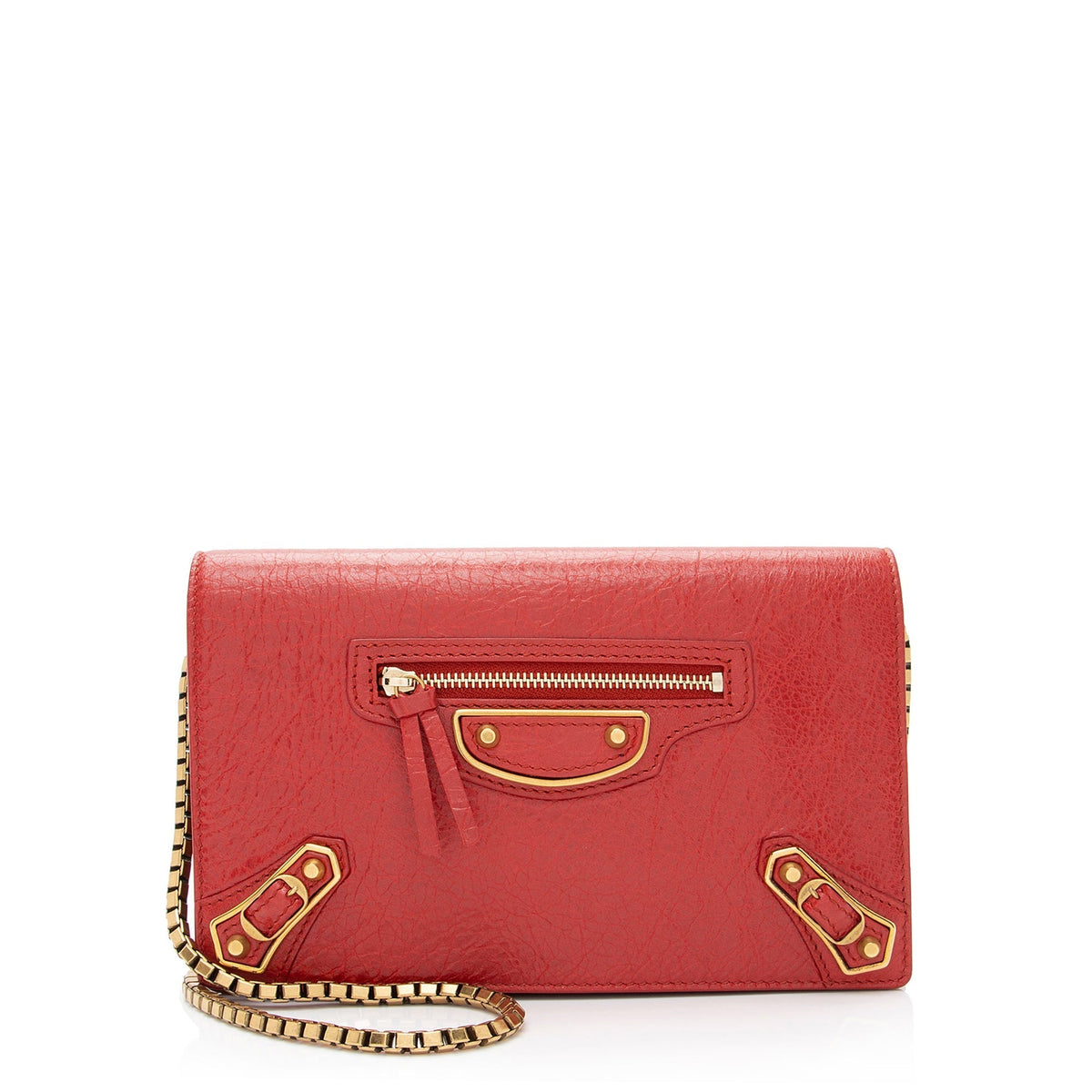 Balenciaga Agneau Metallic Edge Wallet on Chain Bag | Authentic Pre-Owned