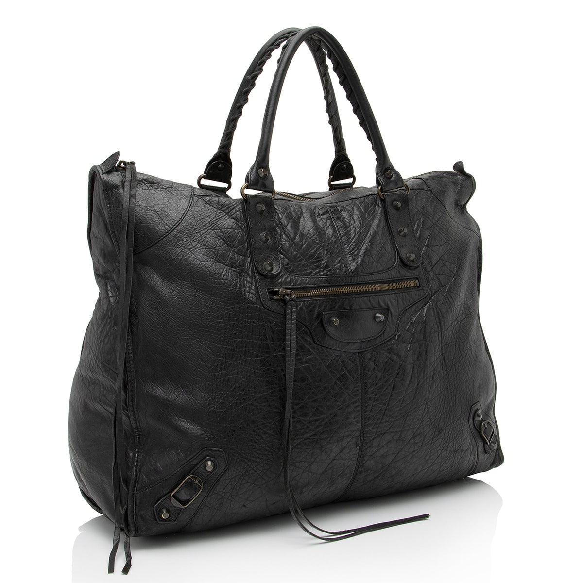 Balenciaga Agneau Motocross Classic Weekender Tote | Authentic Pre-Owned side view