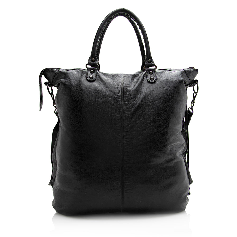 Balenciaga Agneau Oversized Square Tote | Authentic Pre-Owned angle view