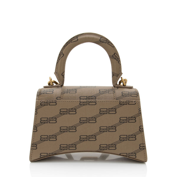 Balenciaga BB Monogram Canvas Hourglass XS Satchel | Designer Top Handle Bag