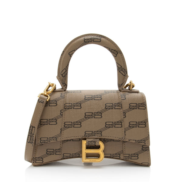 Balenciaga BB Monogram Canvas Hourglass XS Satchel | Designer Top Handle Bag