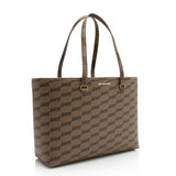 Balenciaga BB Monogram Canvas Signature E/W Medium Shopper Tote side view