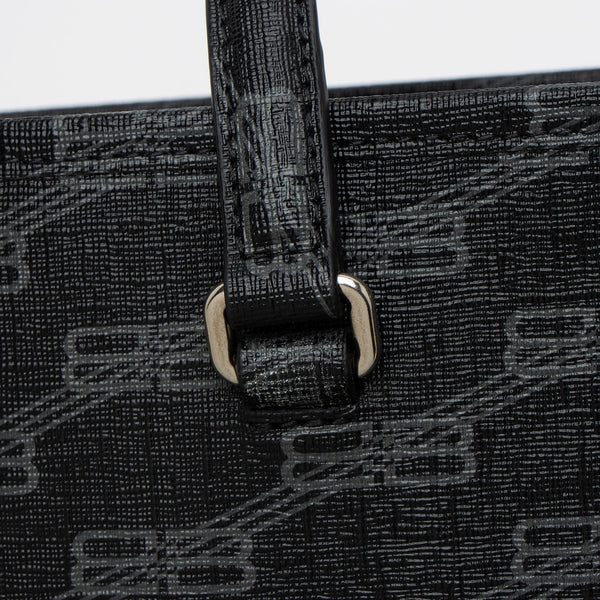 Balenciaga BB Monogram Canvas Signature E/W Medium Shopper Tote | Designer Luxury Handbag