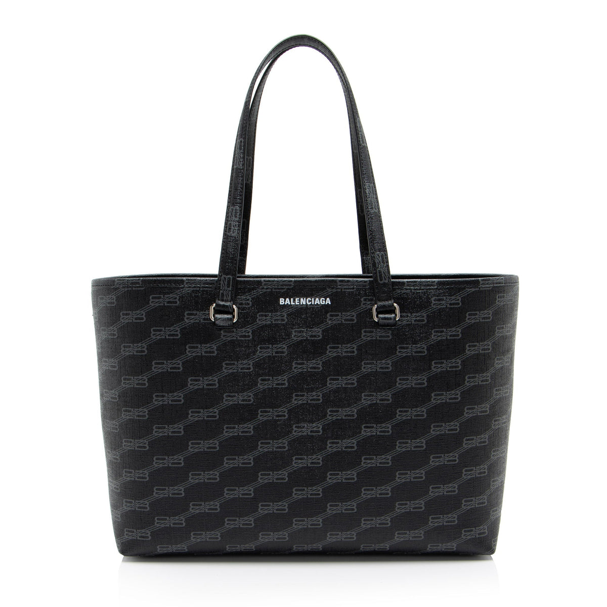Balenciaga BB Monogram Canvas Signature E/W Medium Shopper Tote | Designer Luxury Handbag