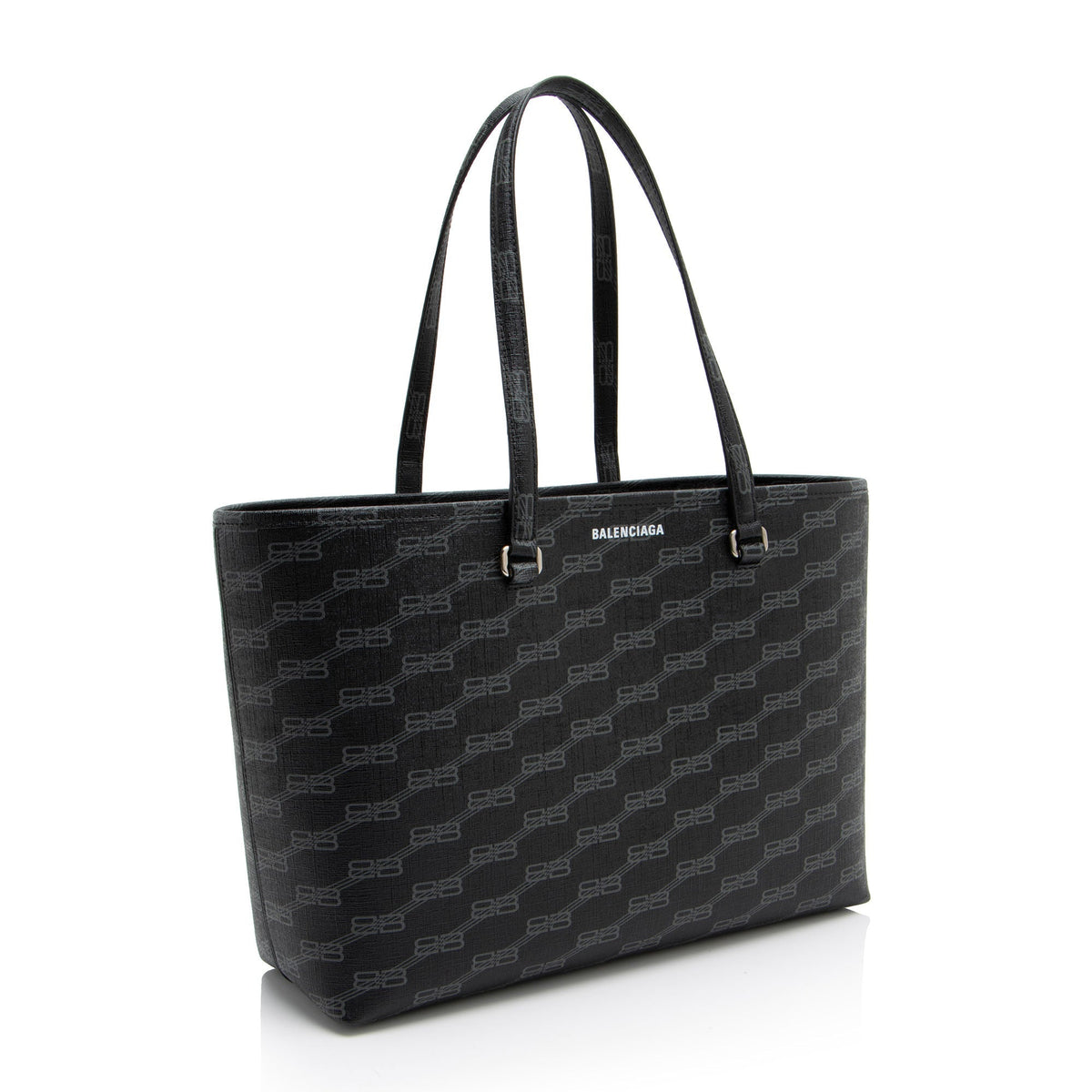 Balenciaga BB Monogram Canvas Signature E/W Medium Shopper Tote | Designer Luxury Handbag