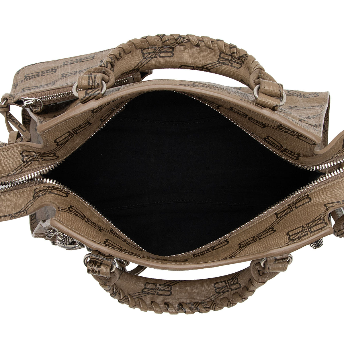 Balenciaga BB Monogram Canvas Signature Neo Cagole City XS Satchel ZVKr4D hardware detail