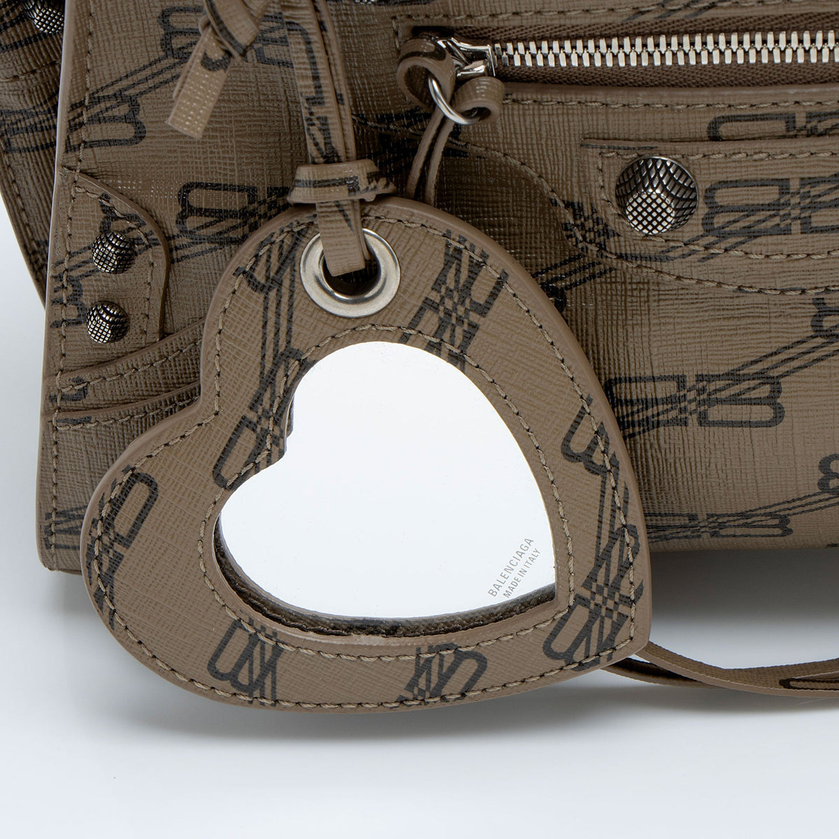 Balenciaga BB Monogram Canvas Signature Neo Cagole City XS Satchel | Studded Leather Shoulder Bag