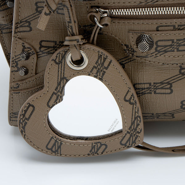 Balenciaga BB Monogram Canvas Signature Neo Cagole City XS Satchel | Studded Leather Shoulder Bag