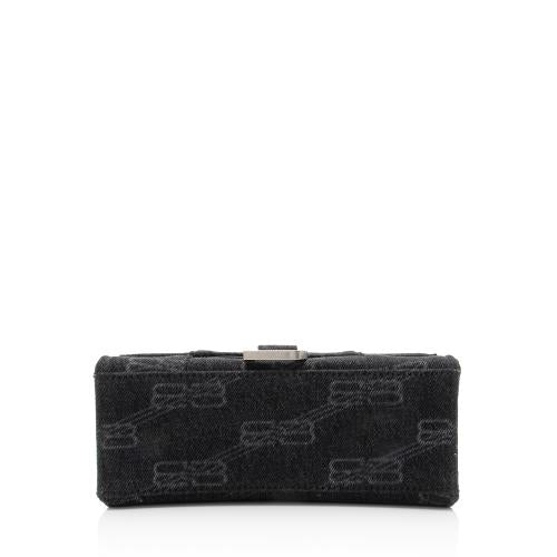 Balenciaga BB Monogram Denim Hourglass XS Satchel | Authentic Pre-Owned back view